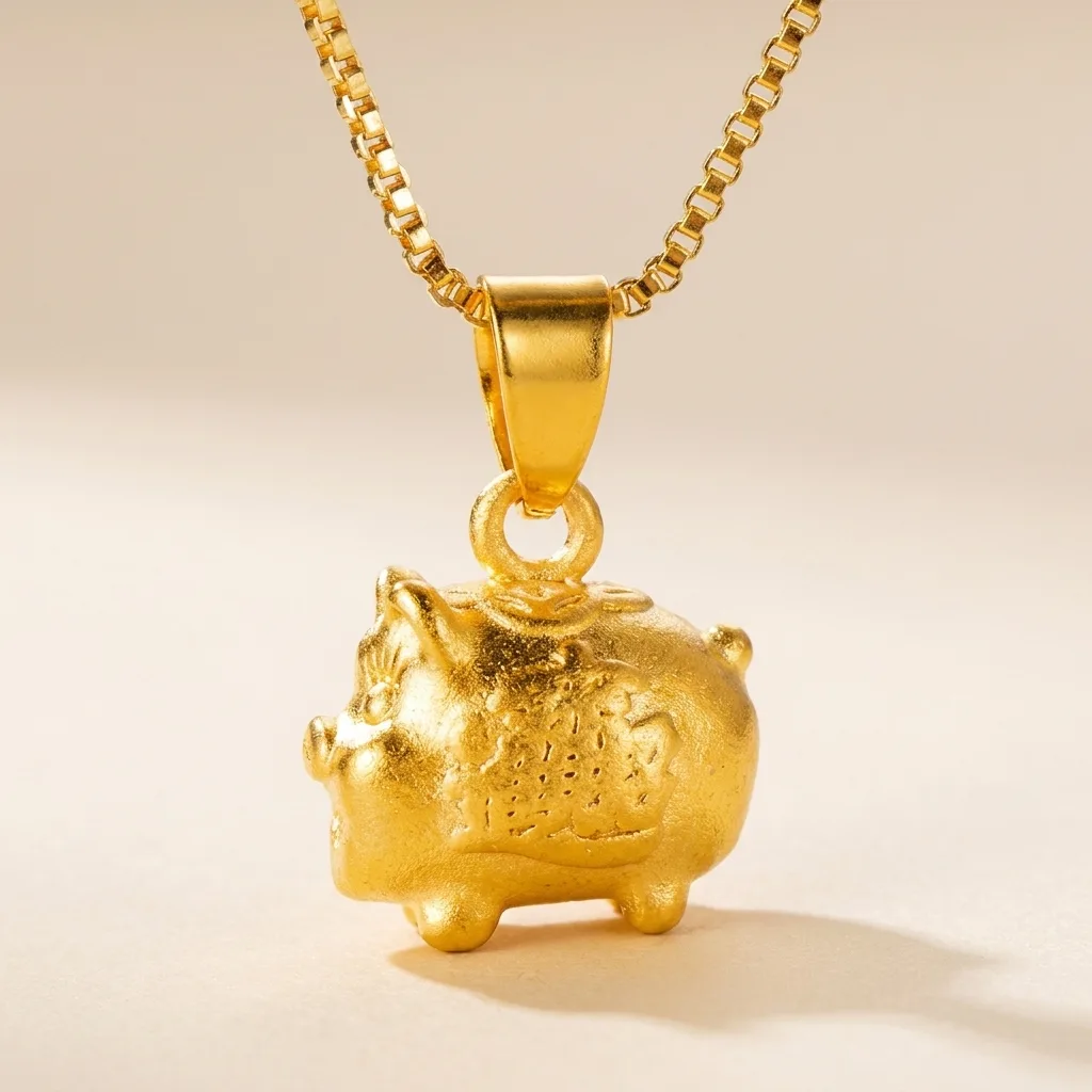 Pig Charm Pendant Necklace